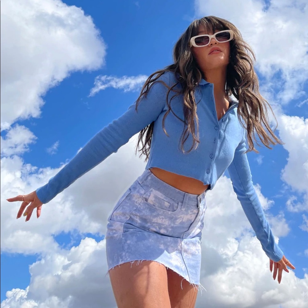 Princess Polly - up in the clouds denim mini skirt